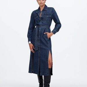 Madewell Denim Tie-Waist Midi Shirtdress
